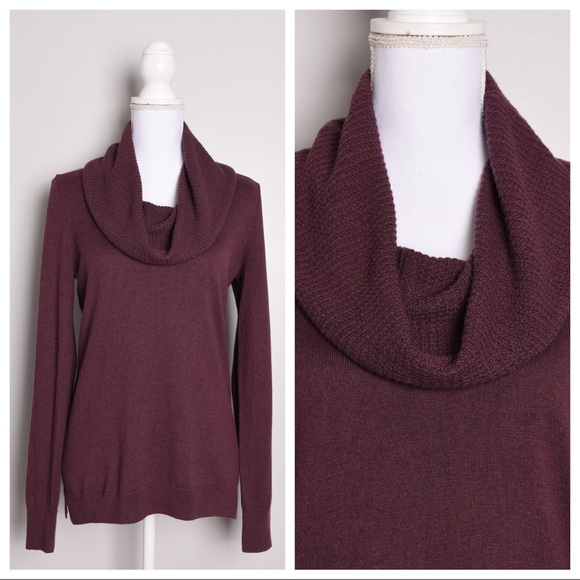 Ann Taylor Sweaters - Ann Taylor Cowl-Neck Sweater Burgundy